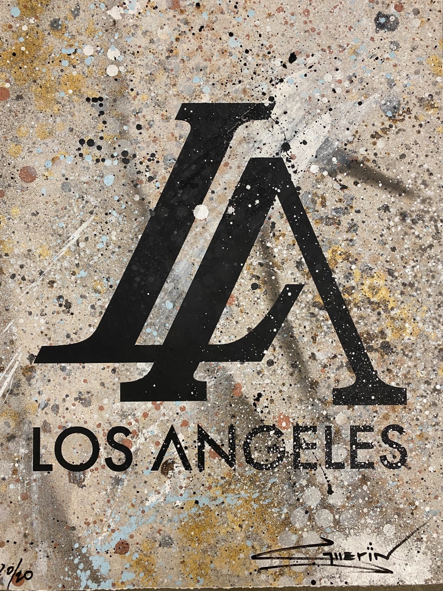 L.A. Concrete  Image: One of a kind hand pulled, hand painted, signed print.
