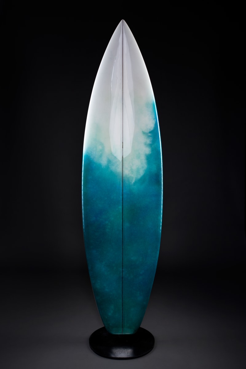 Ombre azul by Guerin Swing  Image: hand shaped fiberglass surfboard