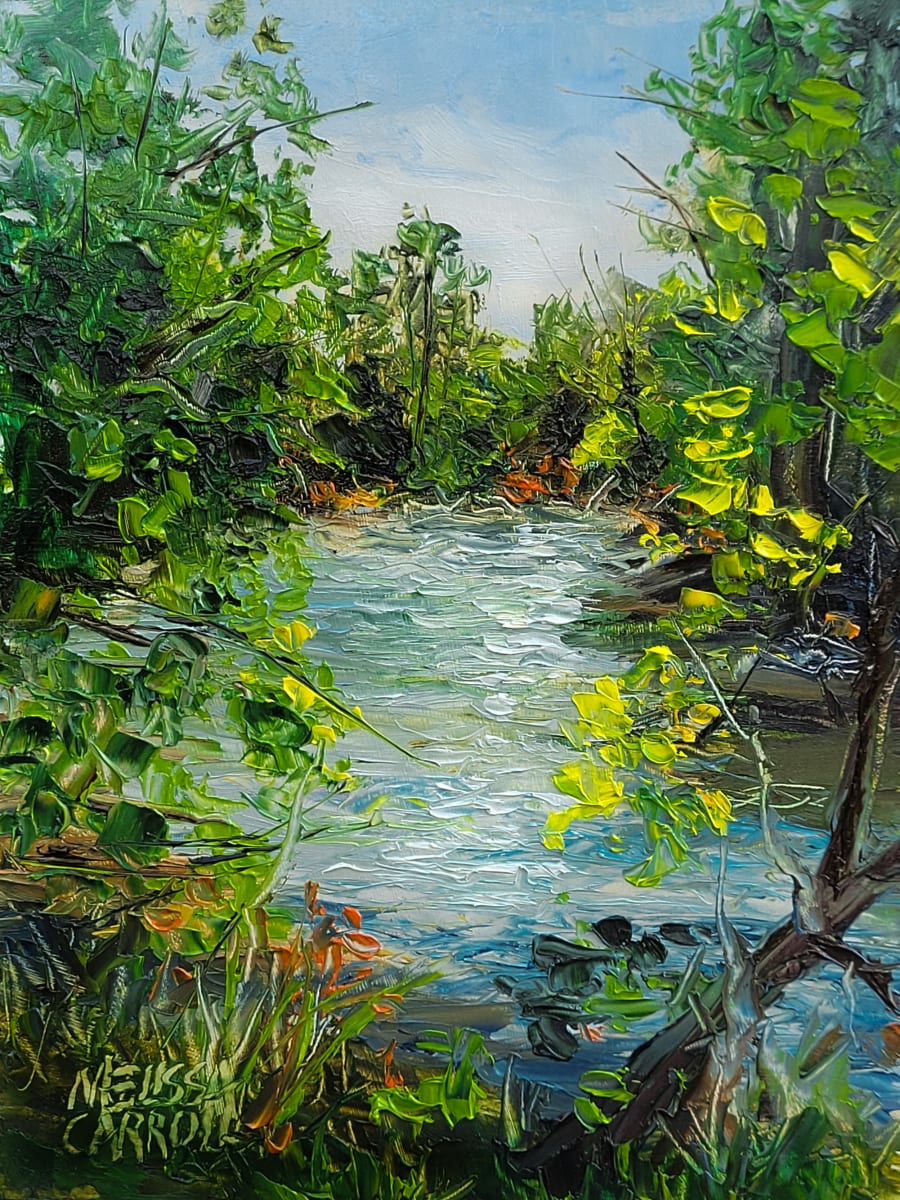 Tulpehocken Shimmer  Image: WINNER Peoples Choice, West Reading Plein Air 2022. 
palette knife
