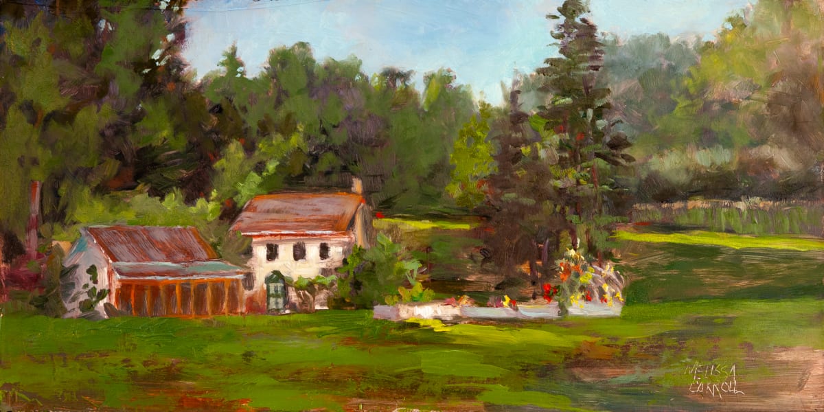 Farmhouse View by Melissa Carroll  Image: Plein Air finised in studio
