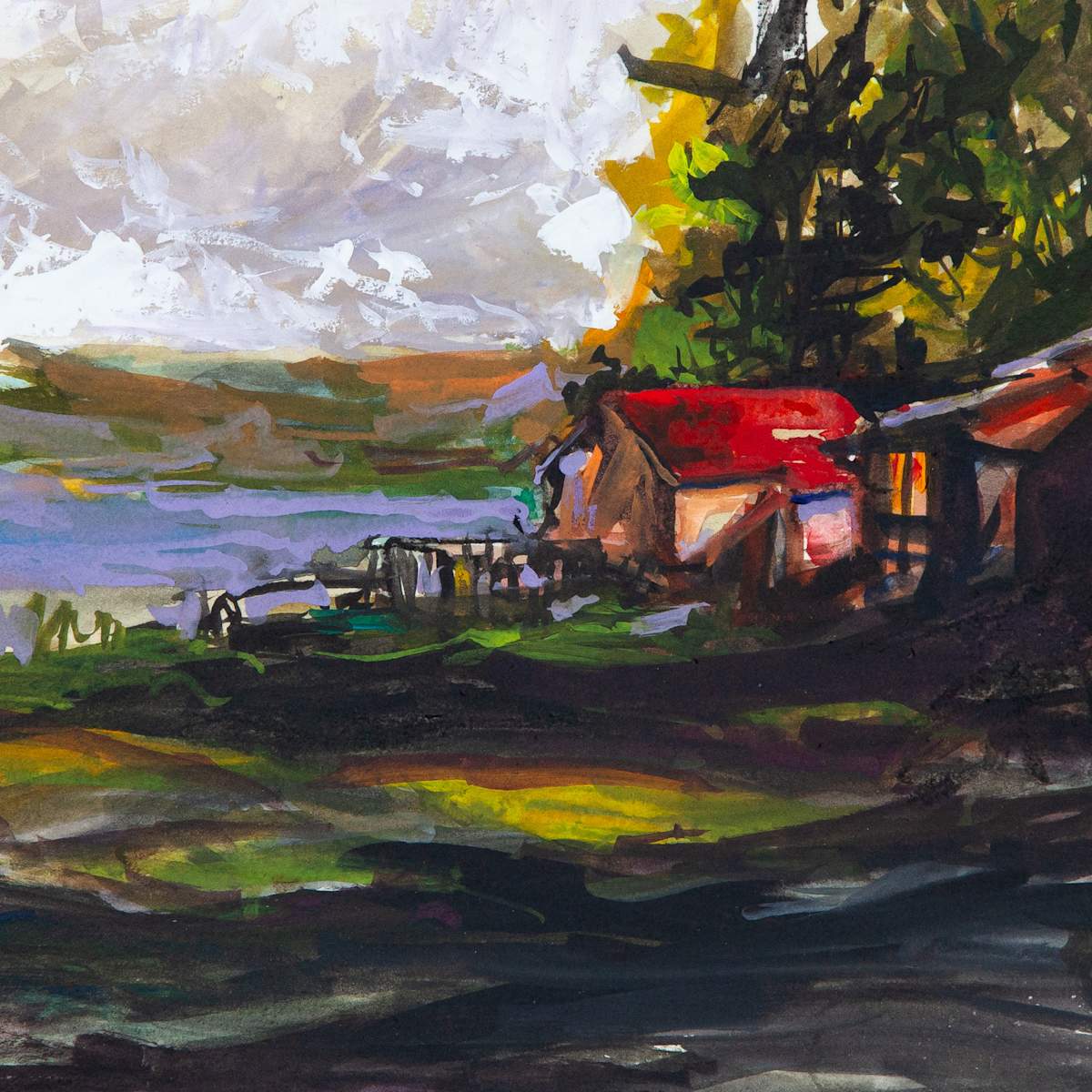 Red Cabins of Lake George by Melissa Carroll 