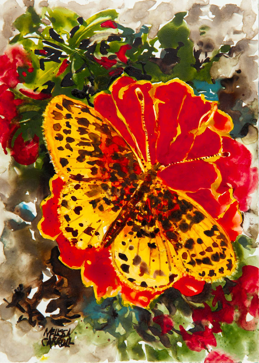 Spotted  Image: Varnished watercolor on Yupo Paper