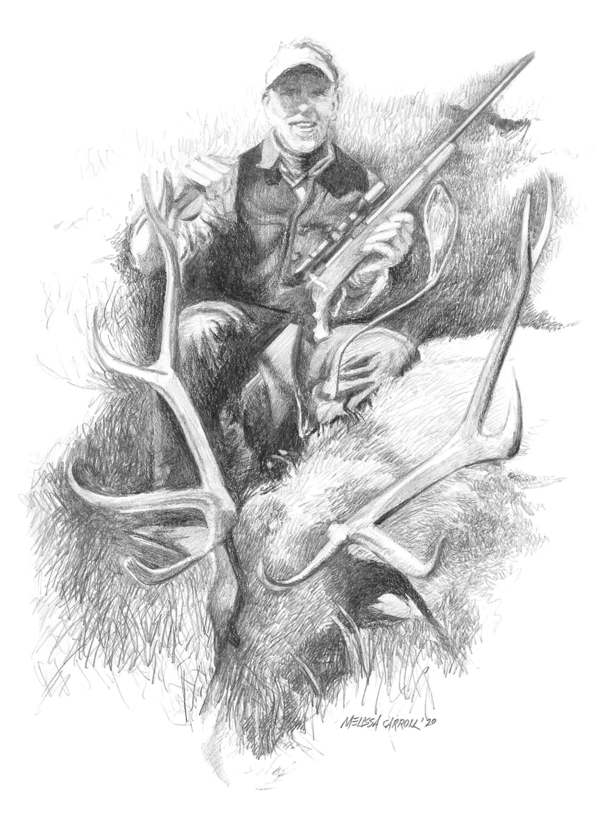 Hunting Portrait Commission  Image: Drawn from client photo