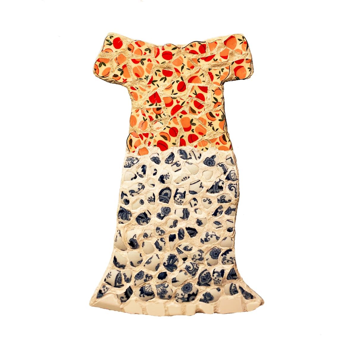 Canna Dress by Lisa Shinault  Image: Little mosaic dress.  "Canna Dress" was made to dress up any wall. 