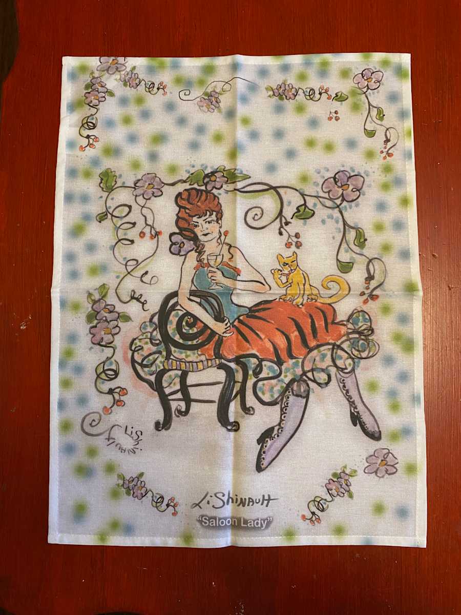 "Saloon Lady" - Digital Tea Towel Print by Lisa Shinault  Image: "Saloon Lady (Tea Towel)" 