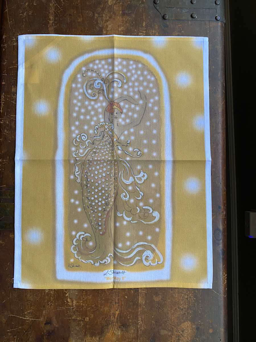 "MerMay II" - Digital Tea Towel Print by Lisa Shinault  Image: digital print on 100% cotton fabric