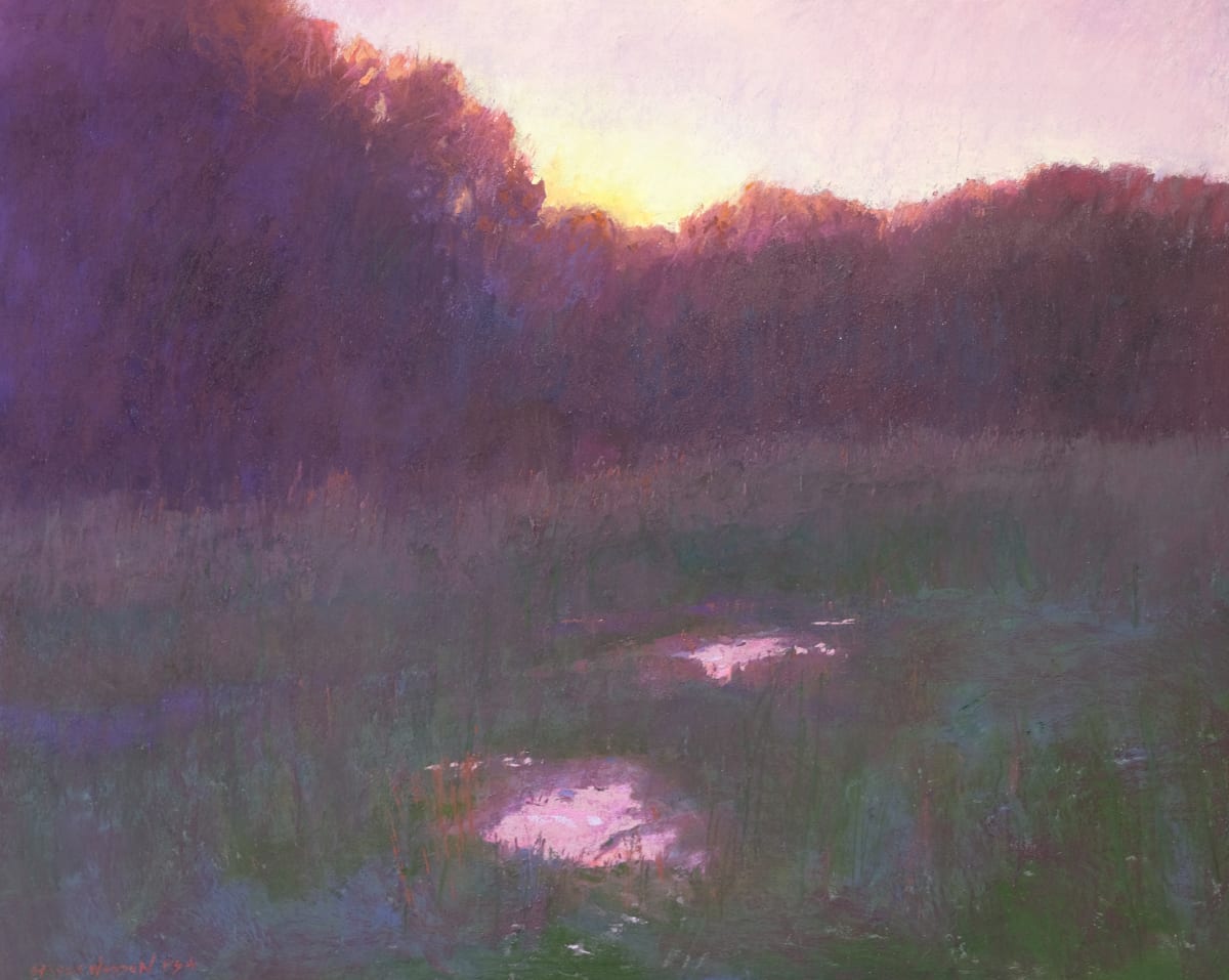 Sunset Reflection  Image: This painting was originally finished in time for my exhibit at the art museum of greater LaFayette. since that time I have reworked parts of the painting until I was satisfied. 