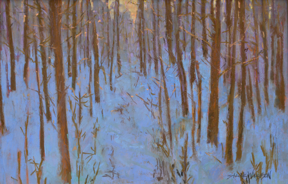 Winter Light Through the trees by carol strock wasson 
