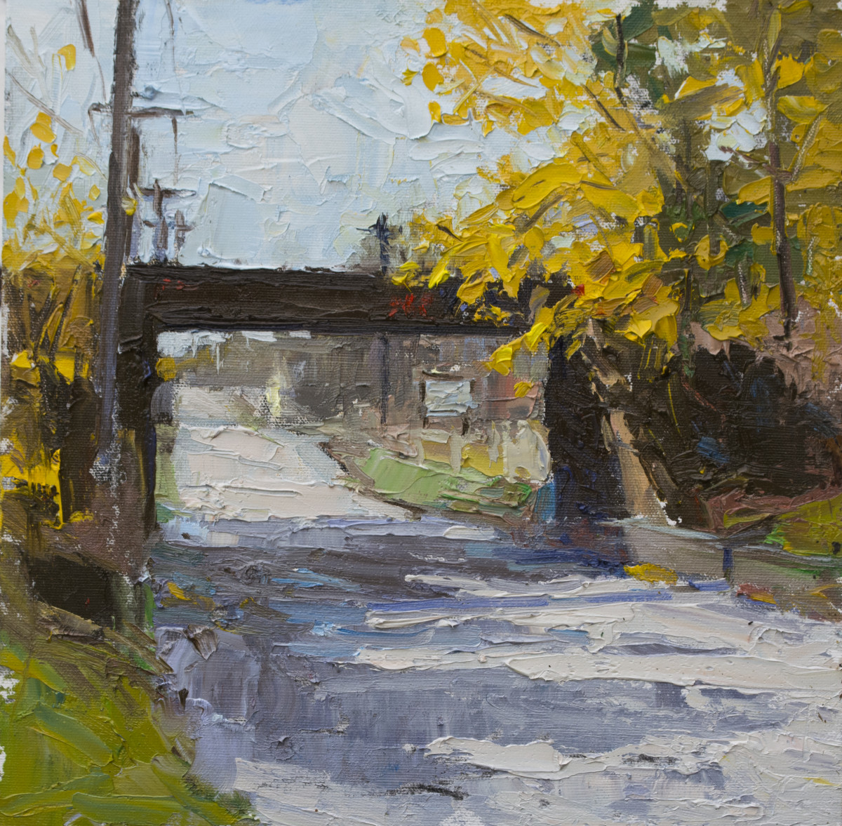 FALL RR BRIDGE by carol strock wasson 