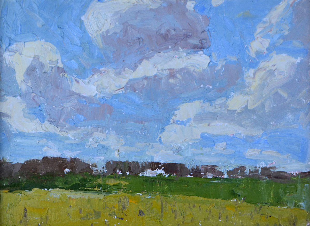 Study Sketch Clouds over a Praire by carol strock wasson 