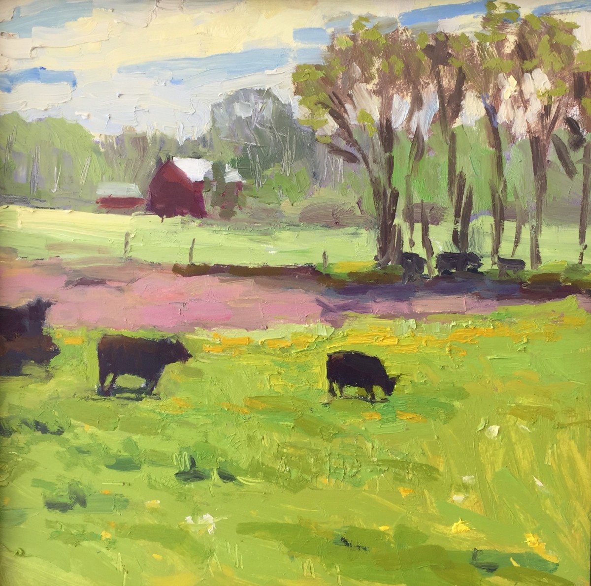 Cows in the Pasture at Dan youngs by carol strock wasson 