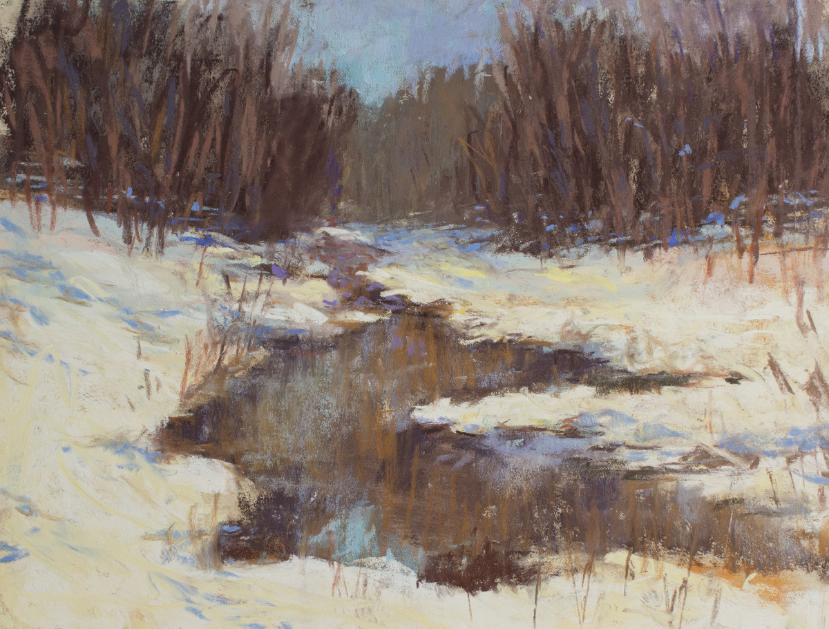 Winter creek, Demo Painting by carol strock wasson 