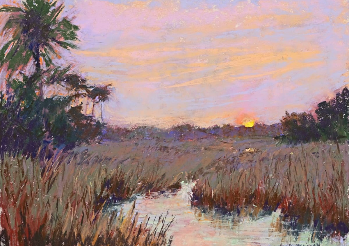 Sunrise Indiana Pass Rd  Image: Plein air painting for Flordia Forgotten Coast