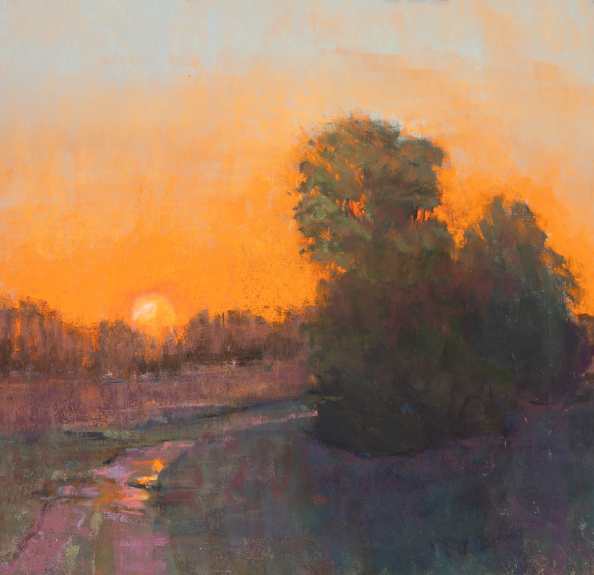 Sunset Warmth  Image: Demo painting using warm tones