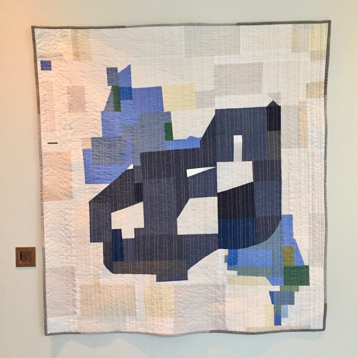 "Blue Island"  Image: "Blue Island " quilt was chosen to be in the exhibit of quilts at the 2020 Quiltcon show in Austin Texas.