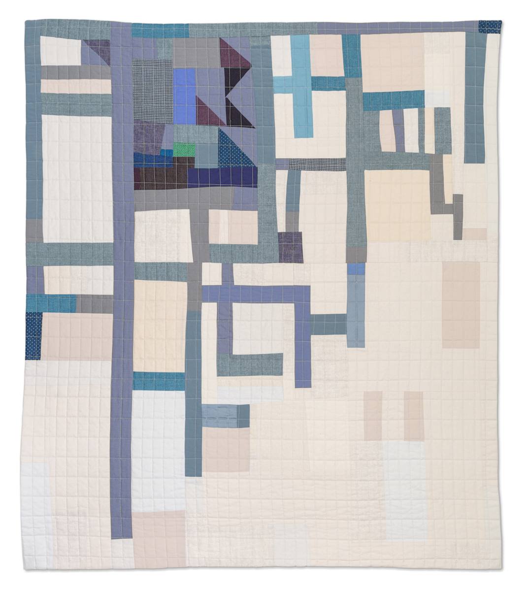 "Spaces " by Isabel Buchanan Studio  Image: recycled mens shirts and various coton fabric. Machine quilting. 