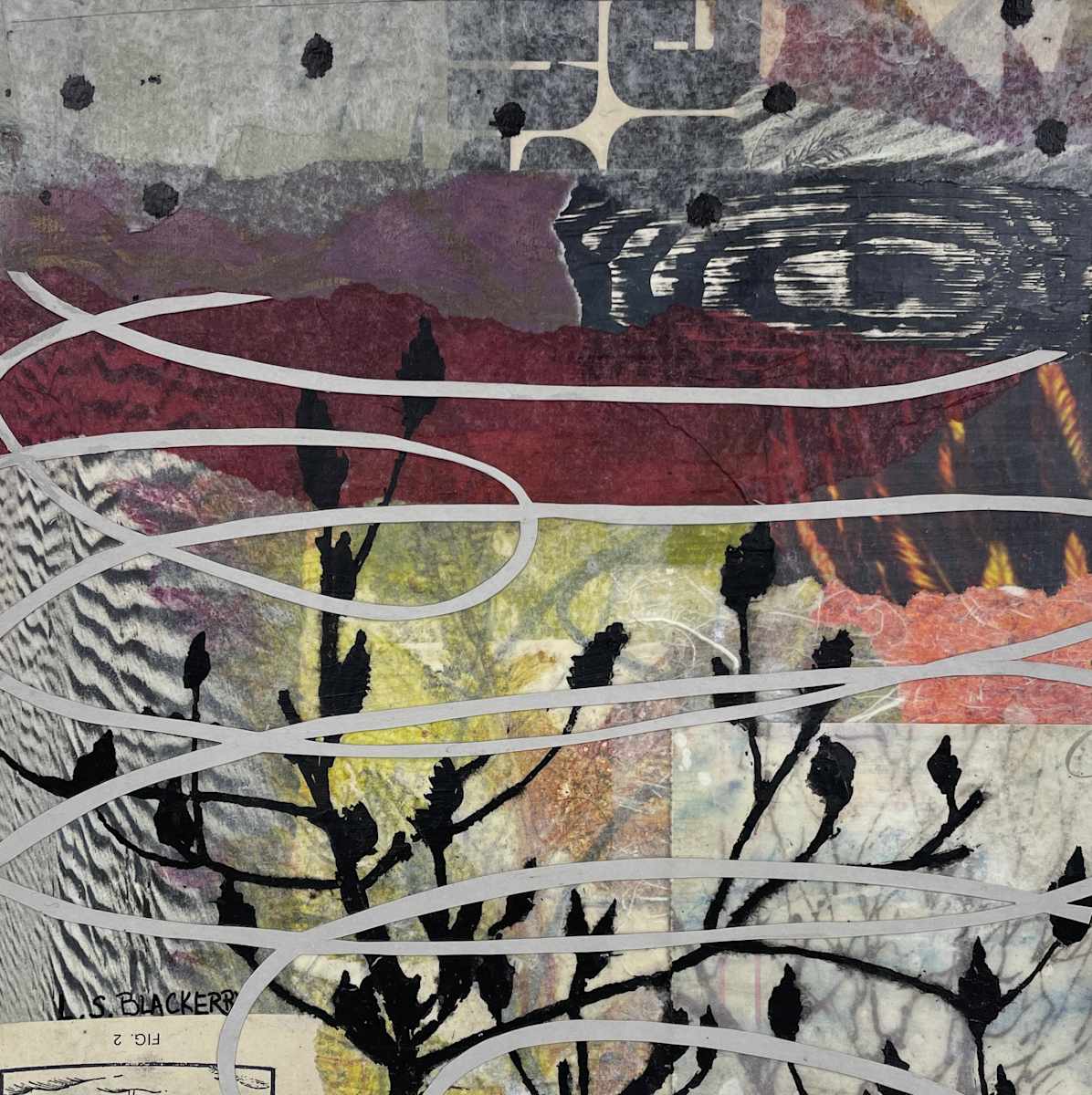 Untitled sumac collage #2 by Linda Blackerby Art 