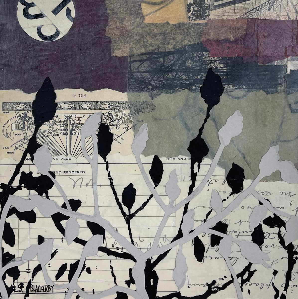 Untitled sumac collage #3 by Linda Blackerby Art, Image 2.