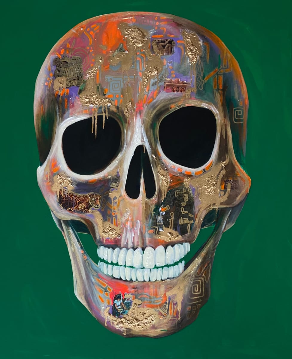 Calavera fondo verde by Vanesa Castillo Martín 