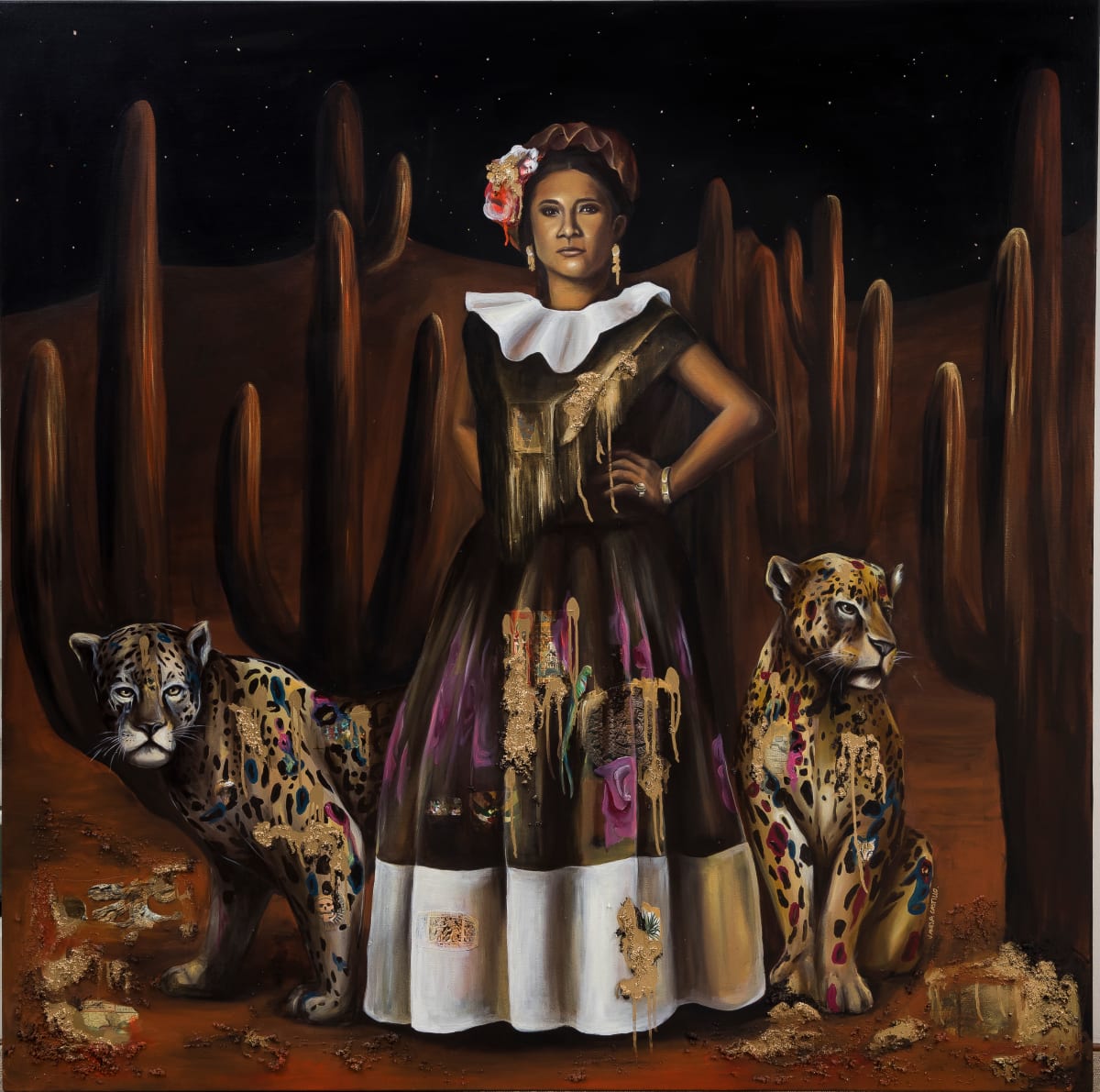 Mujer con sus jaguares by Vanesa Castillo Martín 