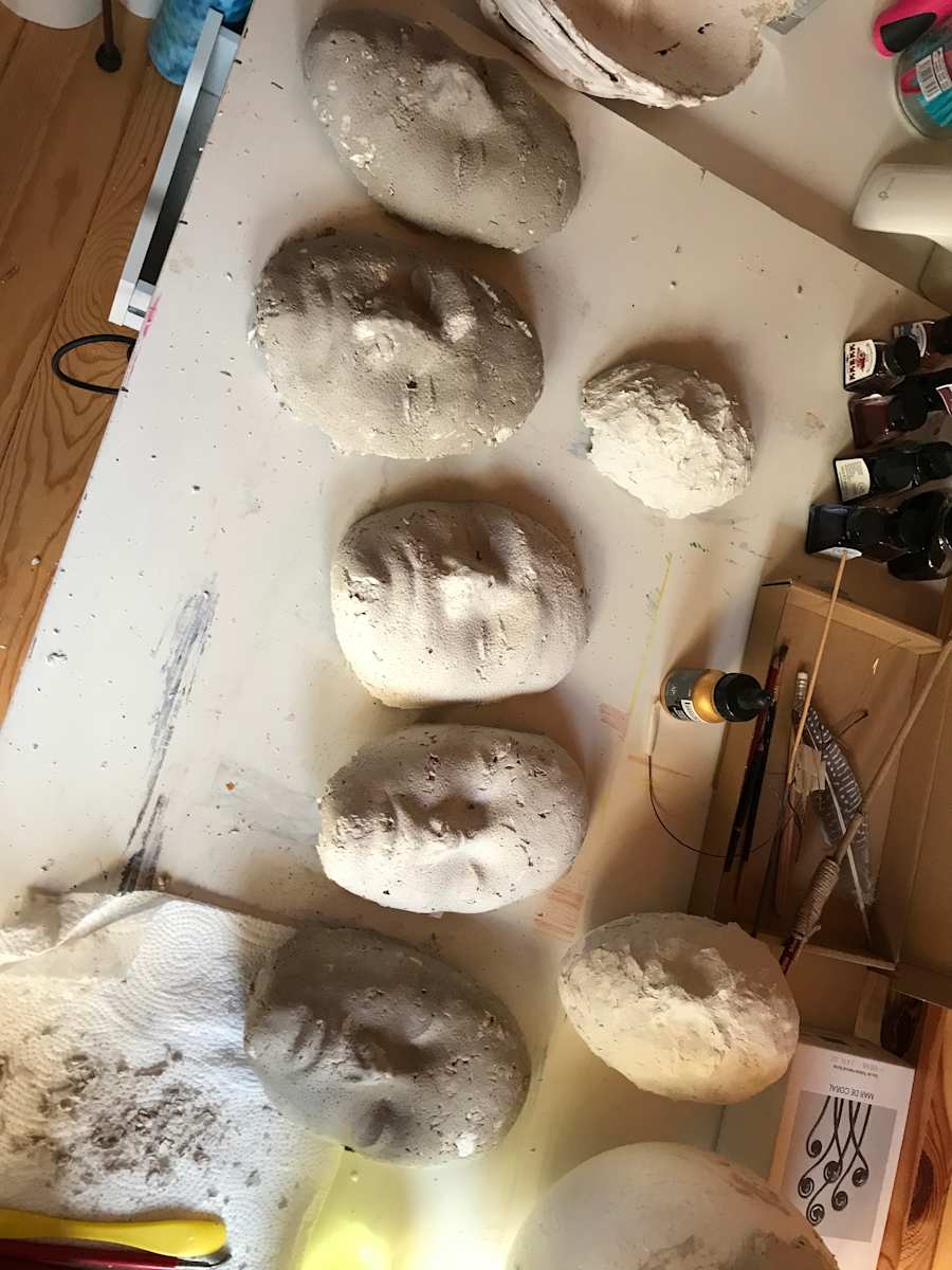 paperclay faces study 