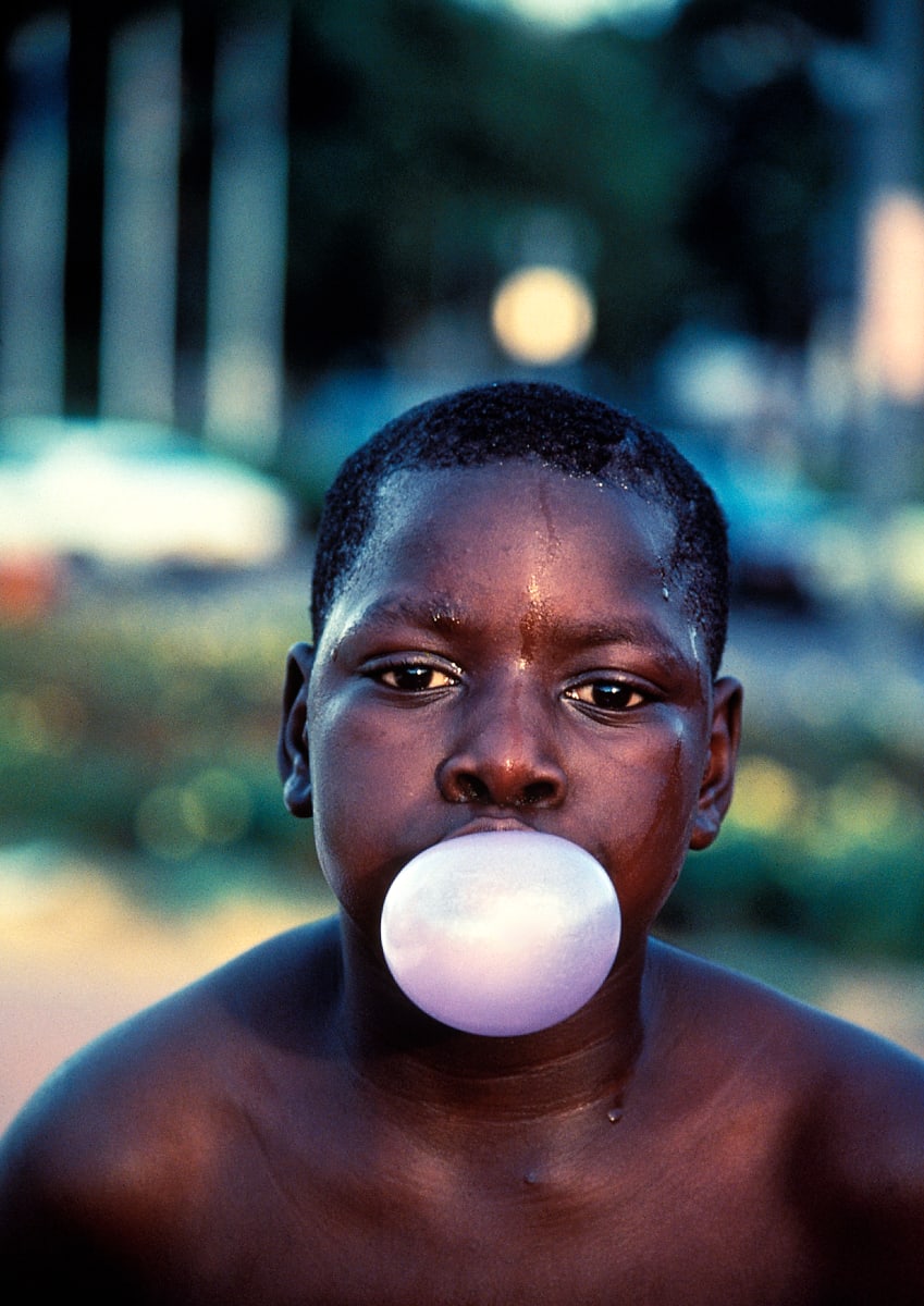Boy with bubble gum, Central African Republic by Kay Chernush 