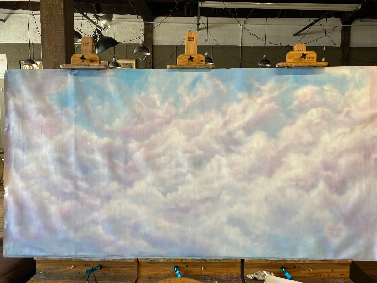 Cloud mural  Image: Made specifically for my new grandson’s nursery as requested by his mom.