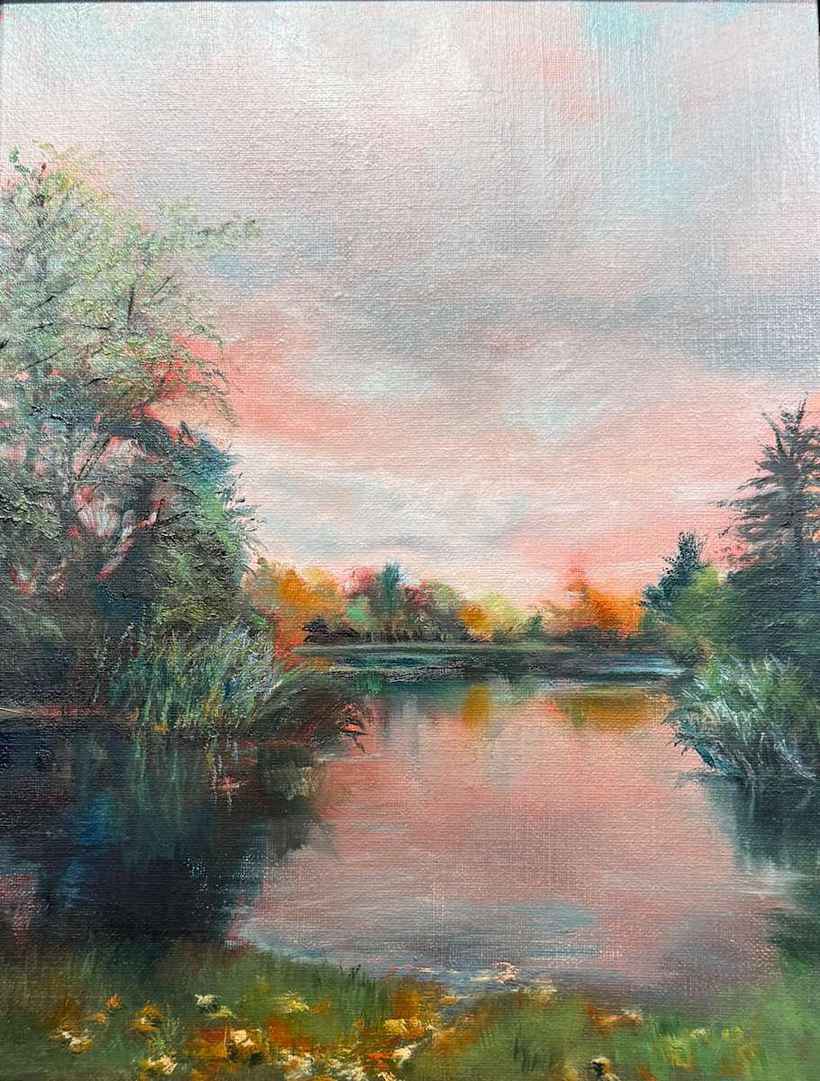 Trout Lake Reflections by Rosemary Pergolizzi  Image: An ominous fall sky is reflected in the water.