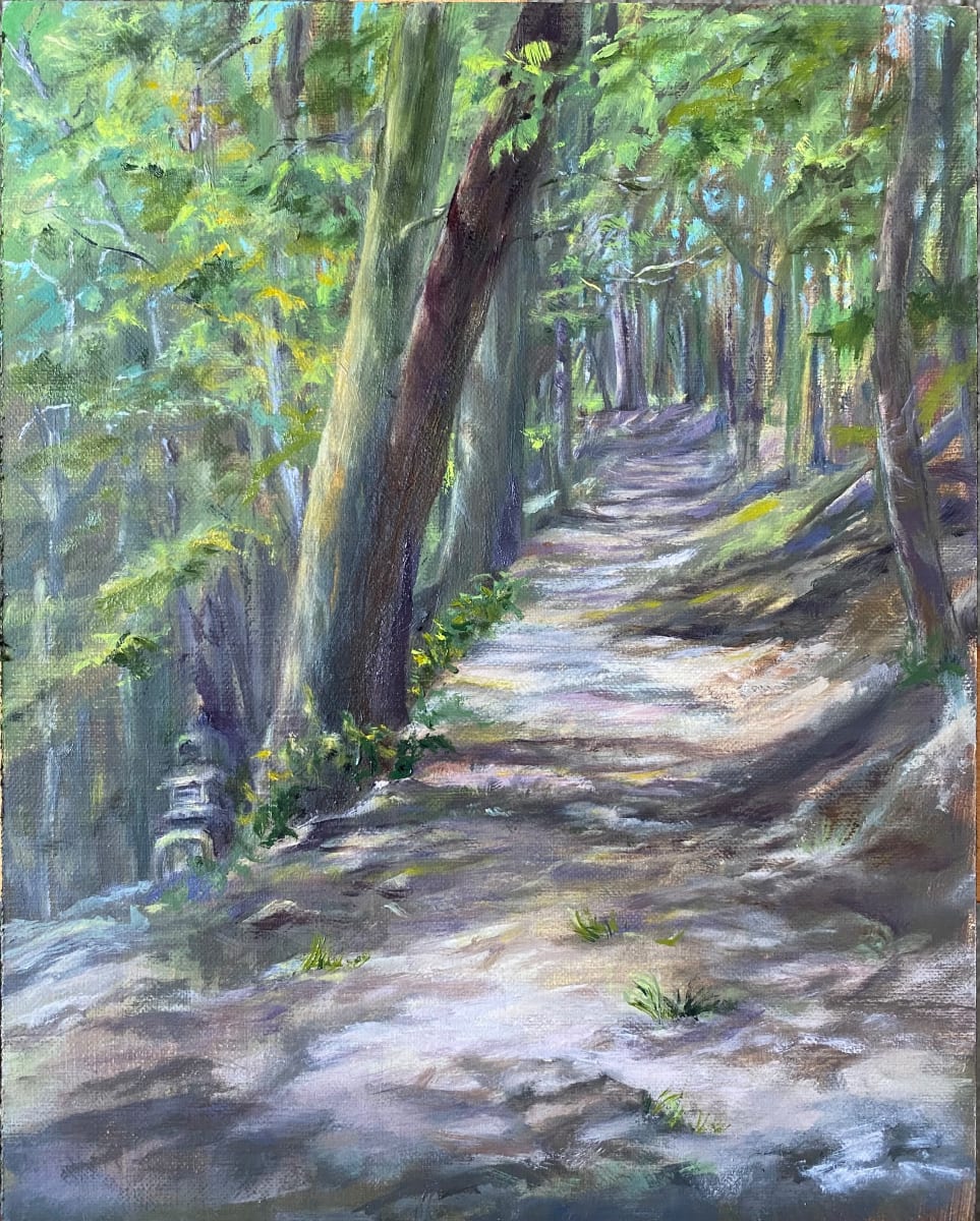 Breathing in Green by Rosemary Pergolizzi  Image: A wandering path up a hill above Keuka Lake.