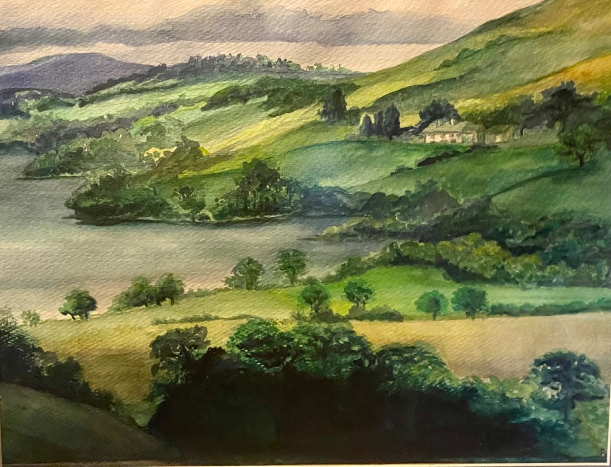 Countryside Spring Greens by Rosemary Pergolizzi  Image: Love the green hills in the distance .