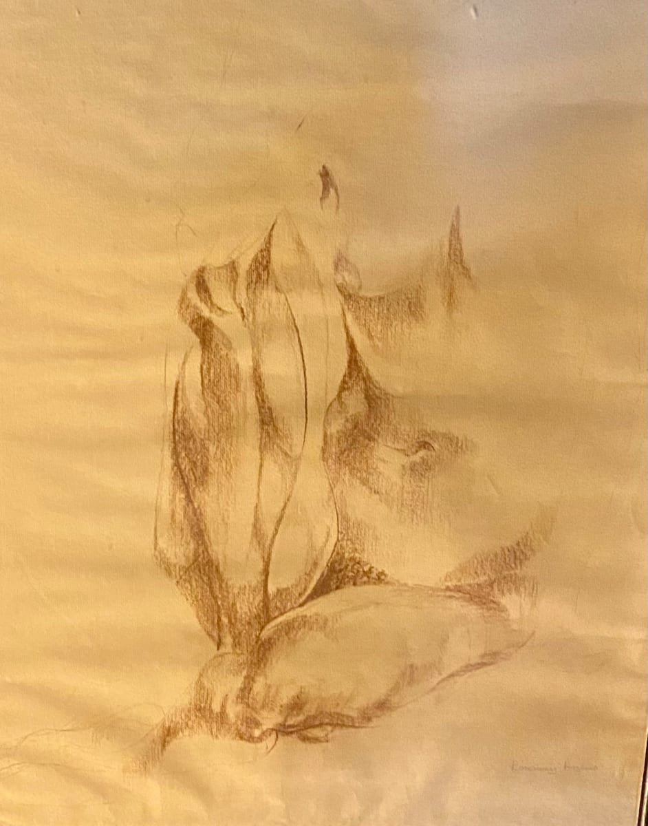 Figure Study by Rosemary Pergolizzi  Image: Conte Crayon on Paper figure study.