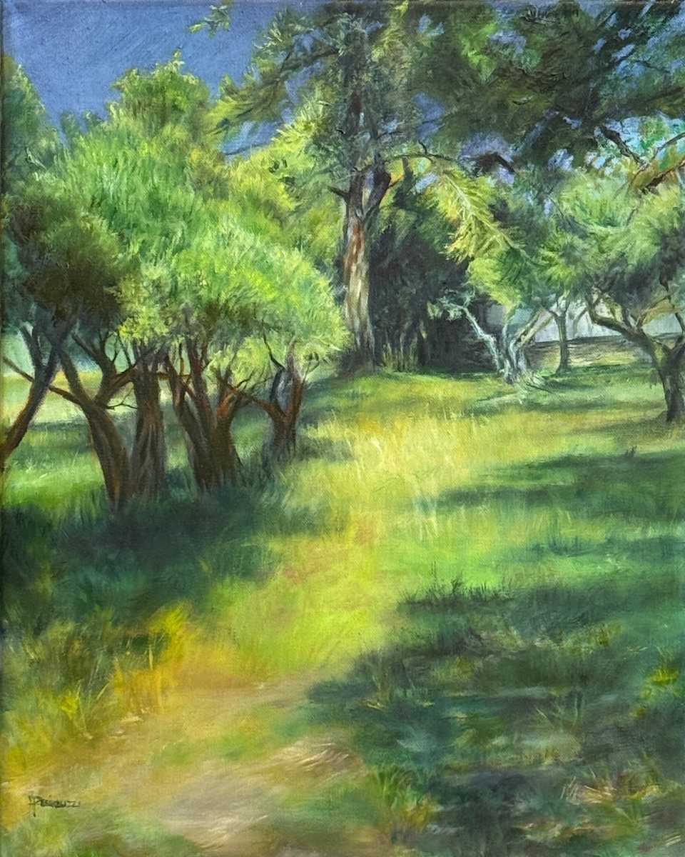 Seeking the Sanctuary of the Trees by Rosemary Pergolizzi  Image: Under the Olive trees in a grove at St. Paul de Mausole in Provence, France where Van Gogh often painted and took refuge.