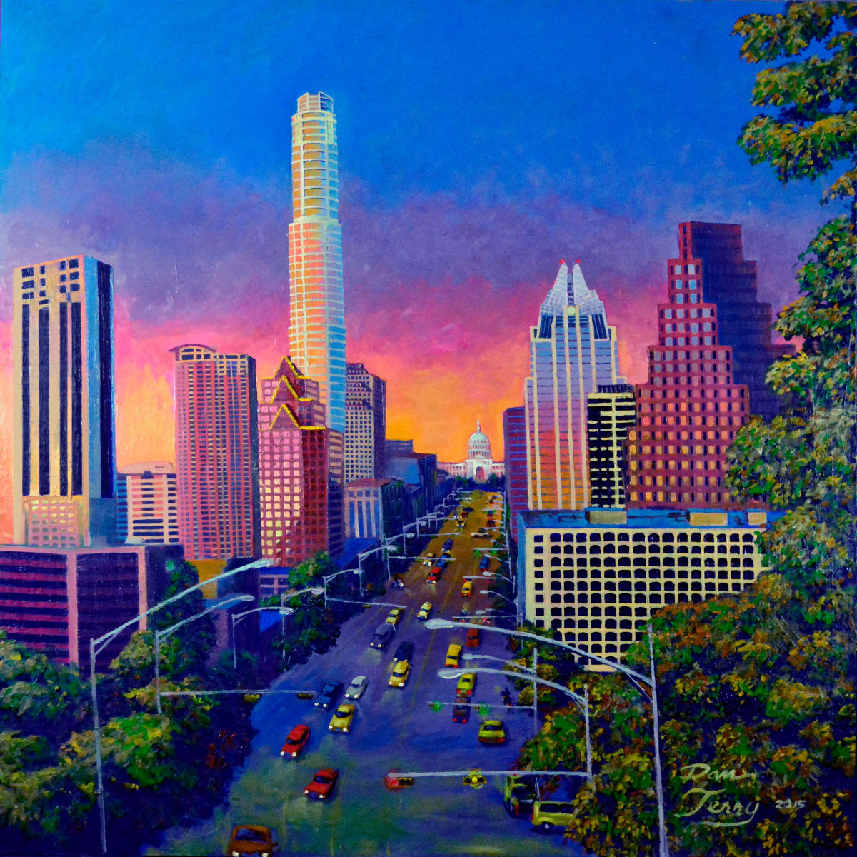 Austin Sunset 26x24 proof #2 of 2 Proof 2 by Dan Terry 