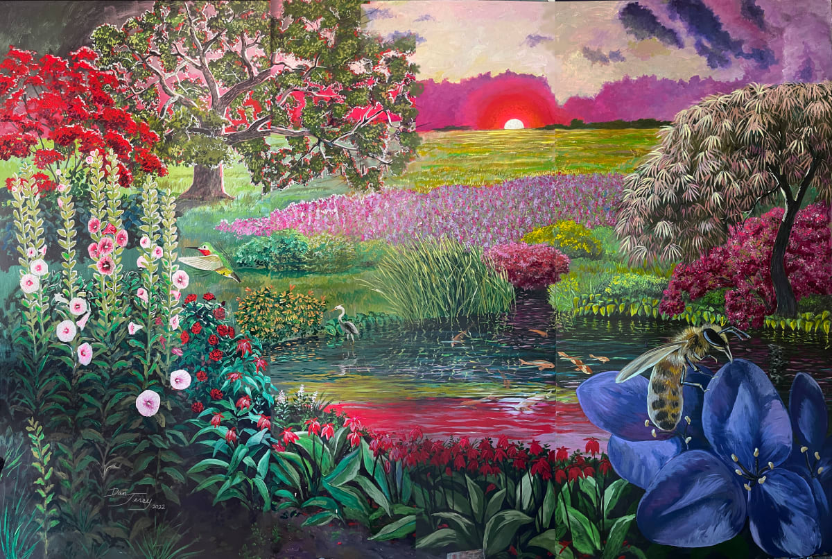Garden Pond 30x40 Limited Edition 1/25 by Dan Terry