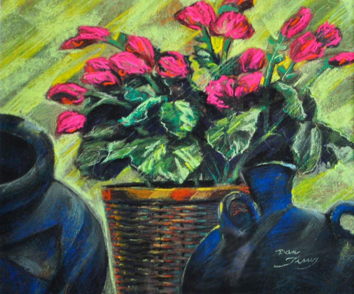 floral_still-life by Dan Terry  Image: A small study still life done in pastels long kept in my personal collection and displayed in my library. 