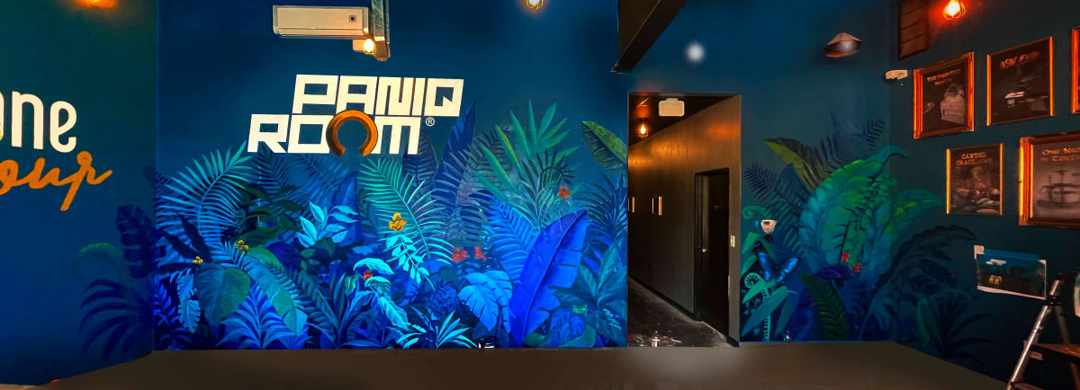 paniq room lobby "Amazon Rain Forest mural"  Image: Paniq Room (Austin, TX) Lobby "Rainforest Mural" 