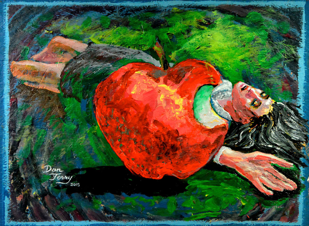 Snow White's Poisoned Apple by Dan Terry  Image: A small study done as part of the Women in Myth (and Literature) series depicting the poisoned Snow White and the apple. 