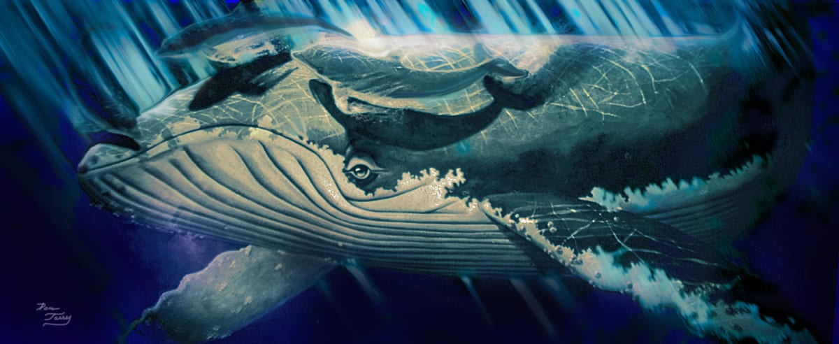 Humpback Whale Mural - Animal Senses Museum Exhibit - Witte Museum, San Antonio, Image 1.