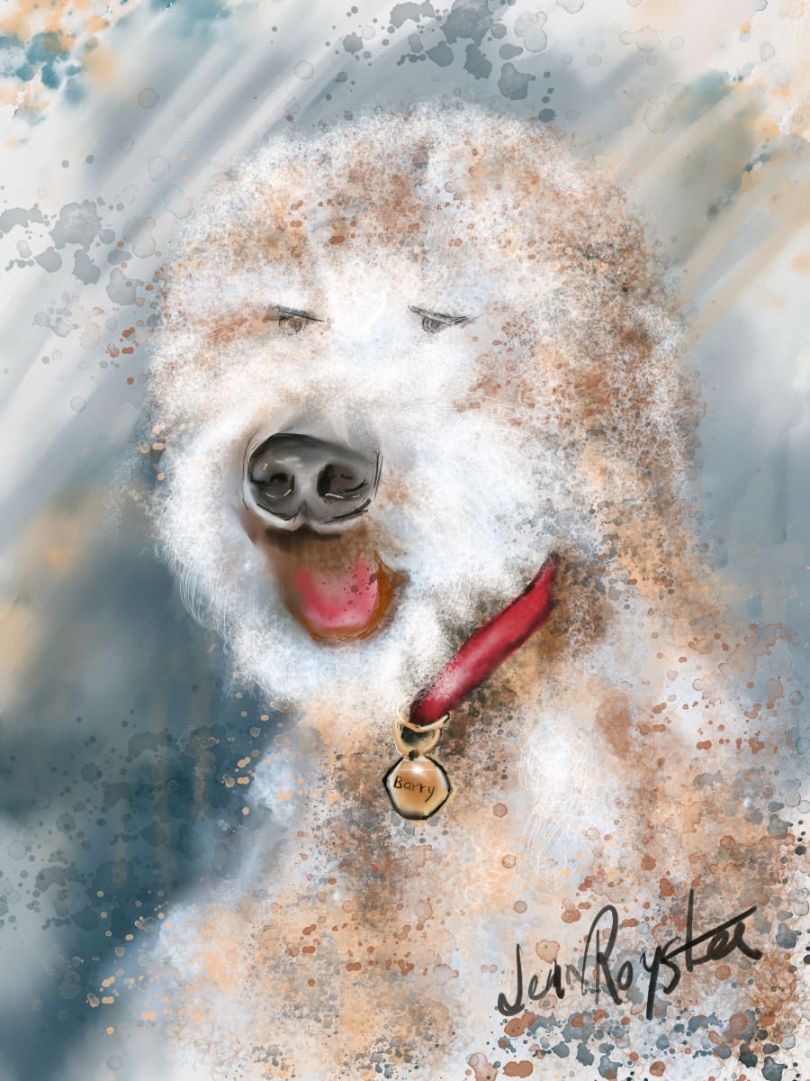 This is Barry  Image: Handpainted Digital Watercolor - Commissioned Pet Portrait 