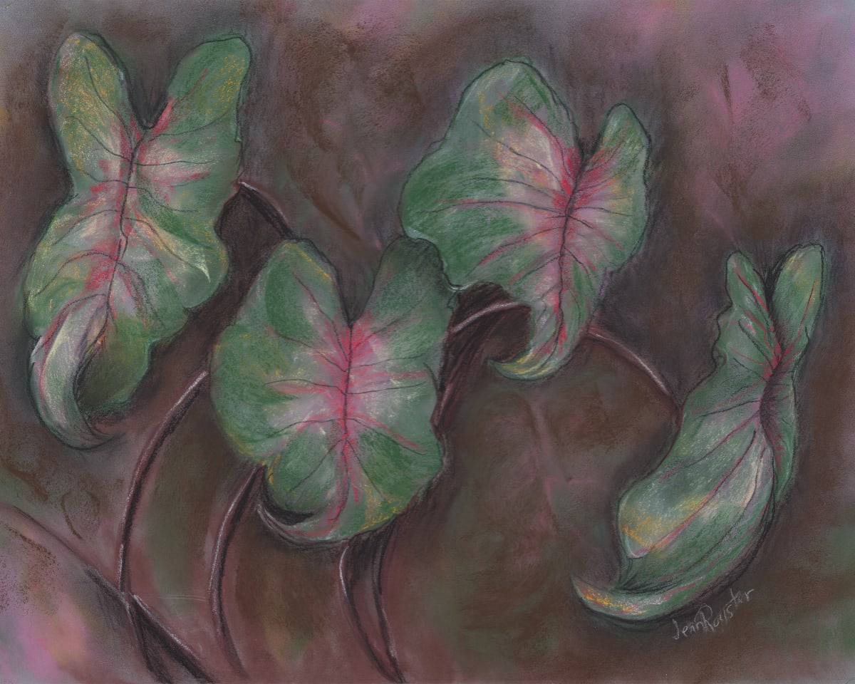 Caladiums in the Breeze by Jenn Royster  Image: Caladiums in the Breeze  -  Pastel Painting on Pastel Board