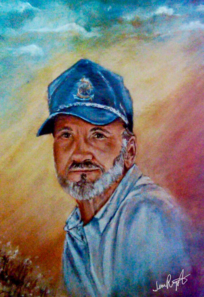Ferry Boat  Captain by Jenn Royster  Image: Commissioned Portrait - Acrylic on Canvas 24 x 20