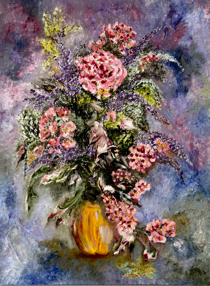 Spring Flowers  Image: Vivid colors and impressionism style created with a palette knife.  Giclee prints available. 