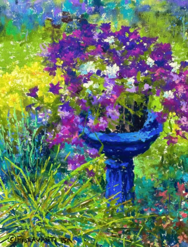 Blue Planter Lisa R's Flower Garden by Jeff Fioravanti 