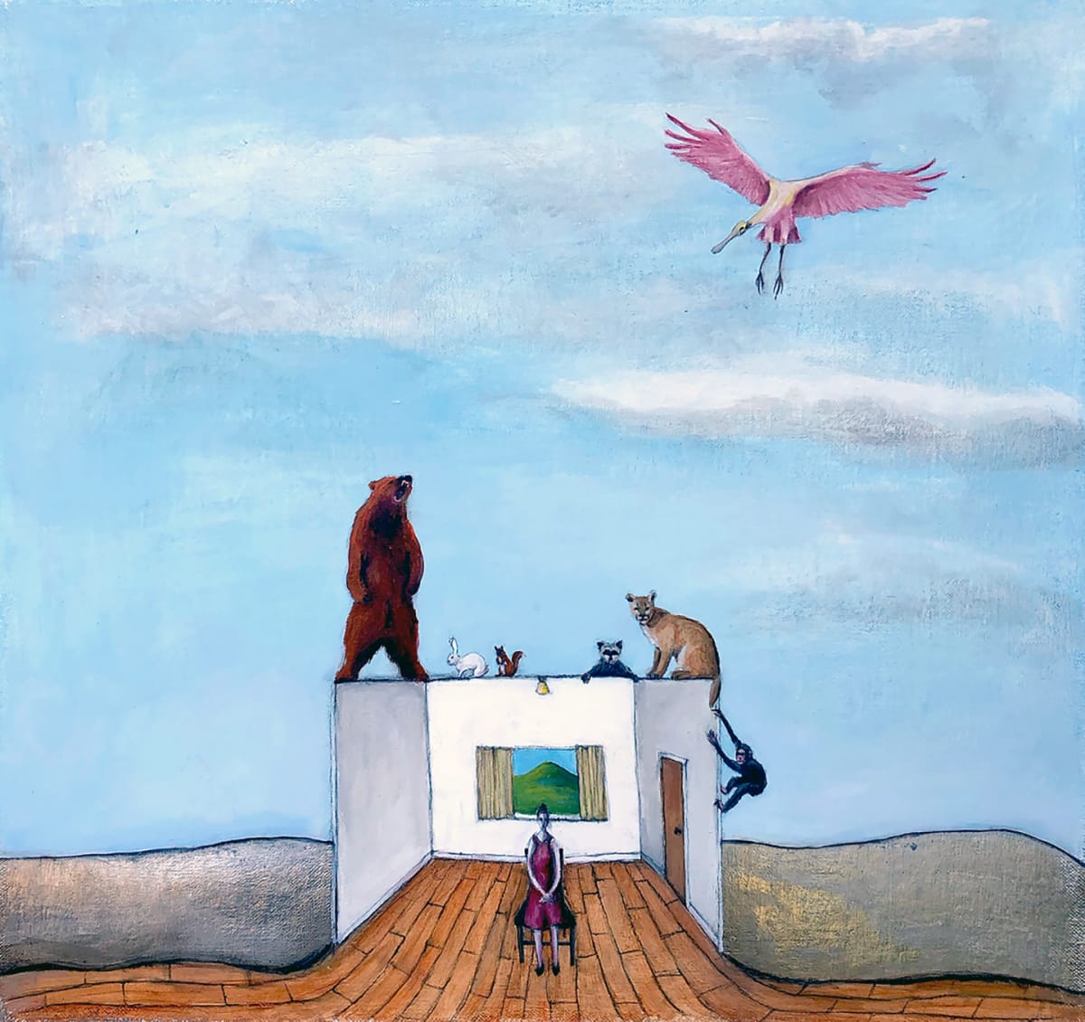 S.I.P. by Belinda Chlouber  Image: 'S.I.P.' captures the isolation of Covid-19 lockdown, reflecting both loneliness and connection. As an introvert with past hearing challenges, I relate to this forced solitude. Many other creatures flourished during this time and reclaimed the world as we retreated into our solitude.