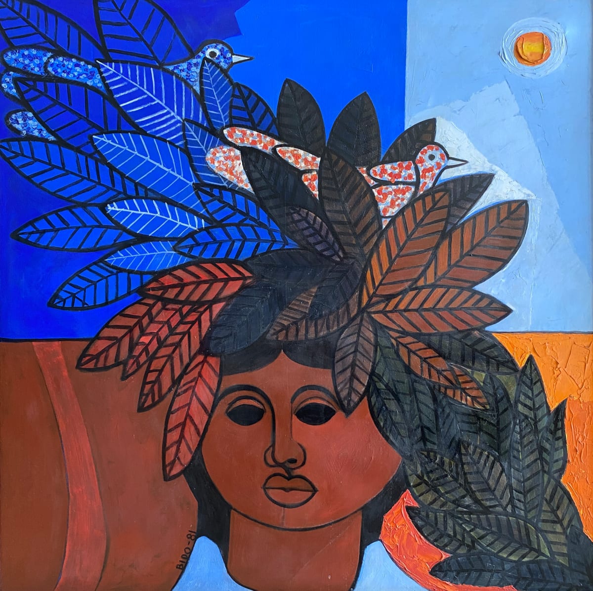 La niña de las hojas by Cándido Bidó 