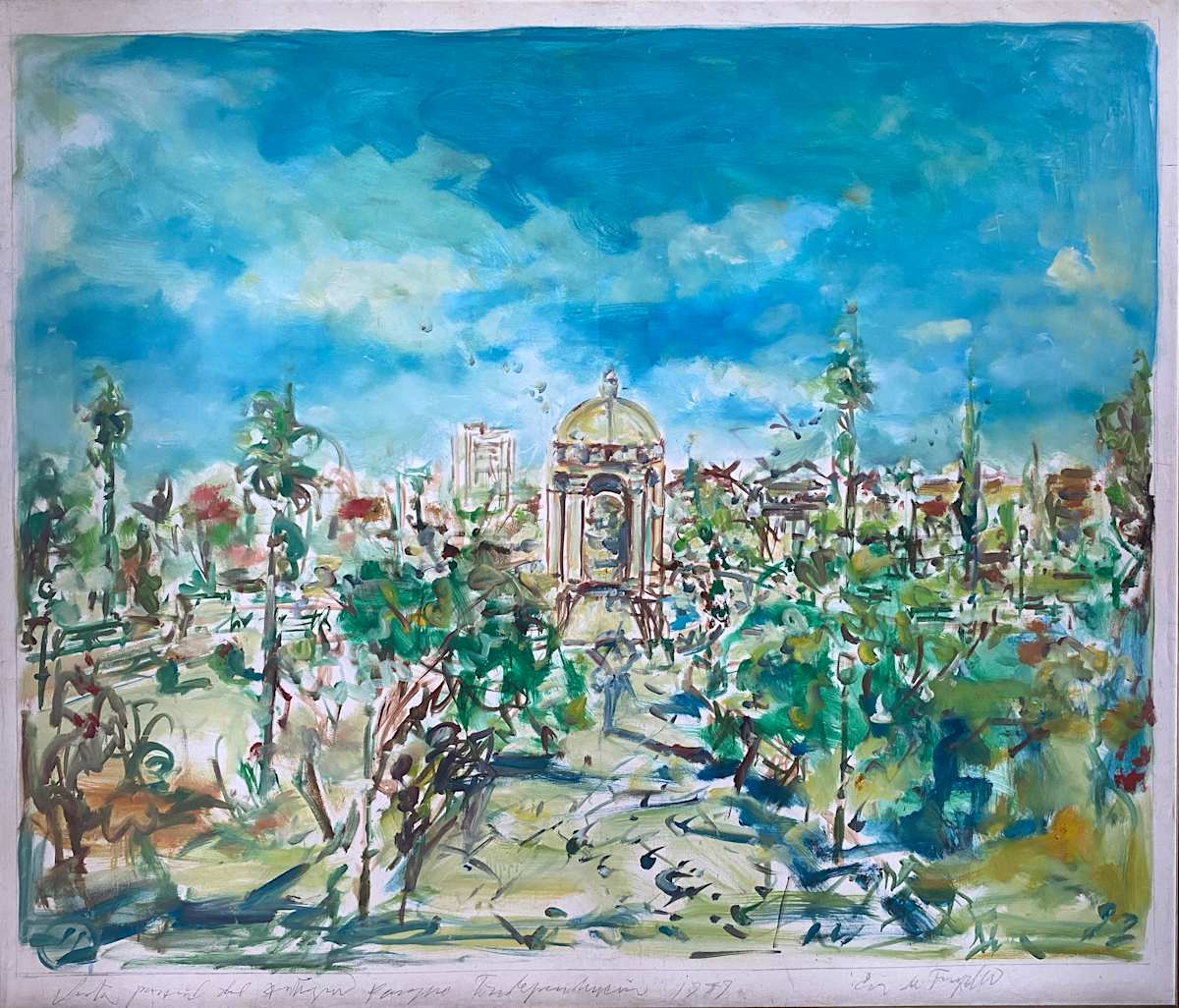 Vista personal del antiguo Parque Independencia 1949 era de Trujillo by José Cestero 