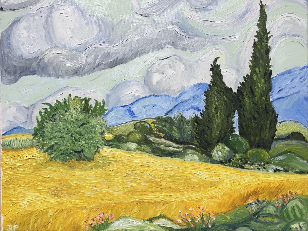 Wheatfield with Cypresses, after Van Gogh by Jennifer Pellegrino 