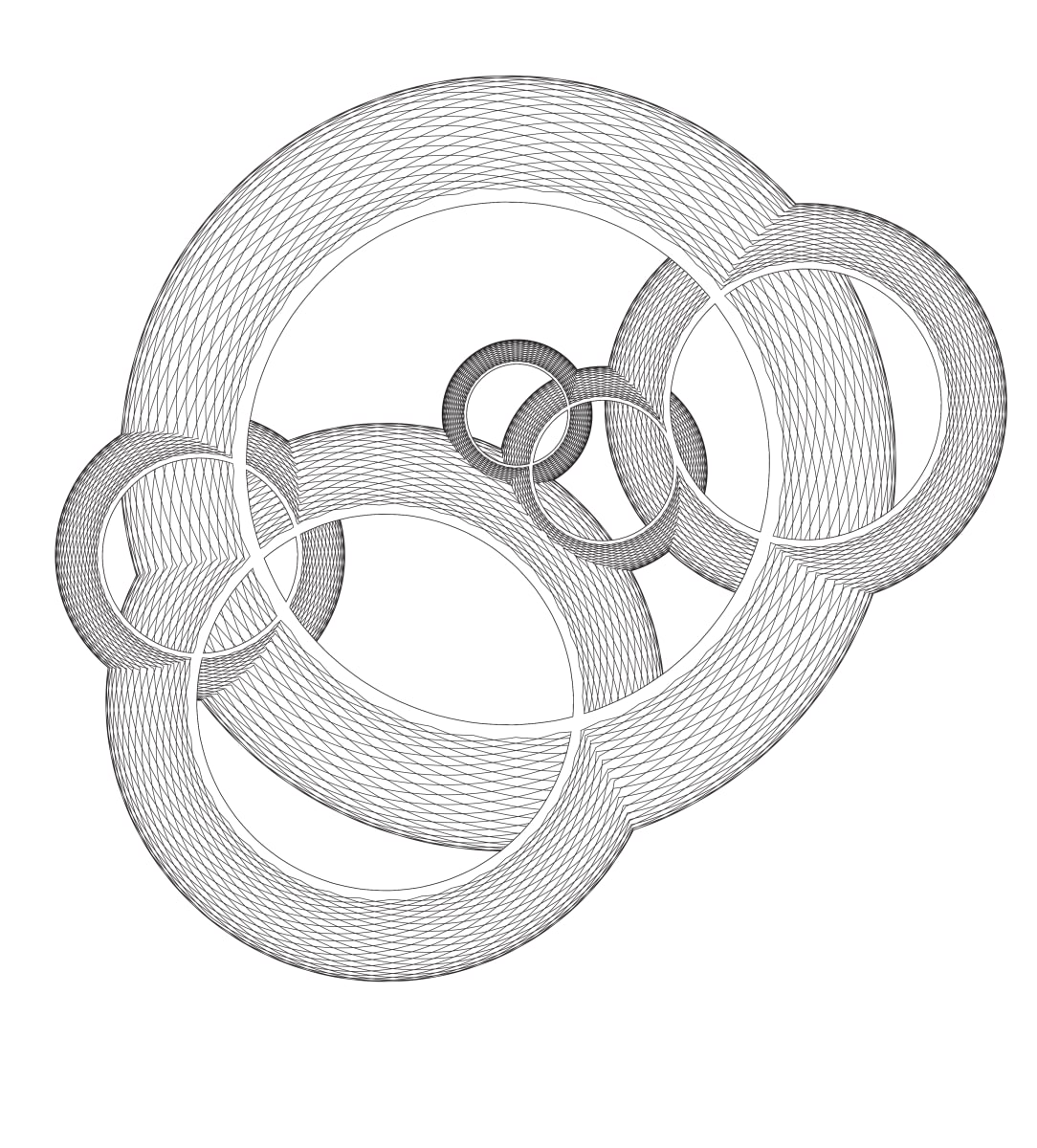 Wide Ring Interlocken Print by Christine Romanell 