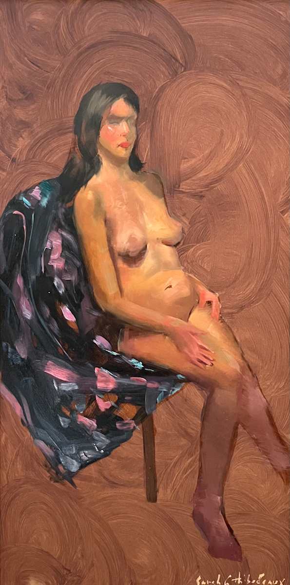 Nude with Flowered Drape by Sarah Griffin Thibodeaux 