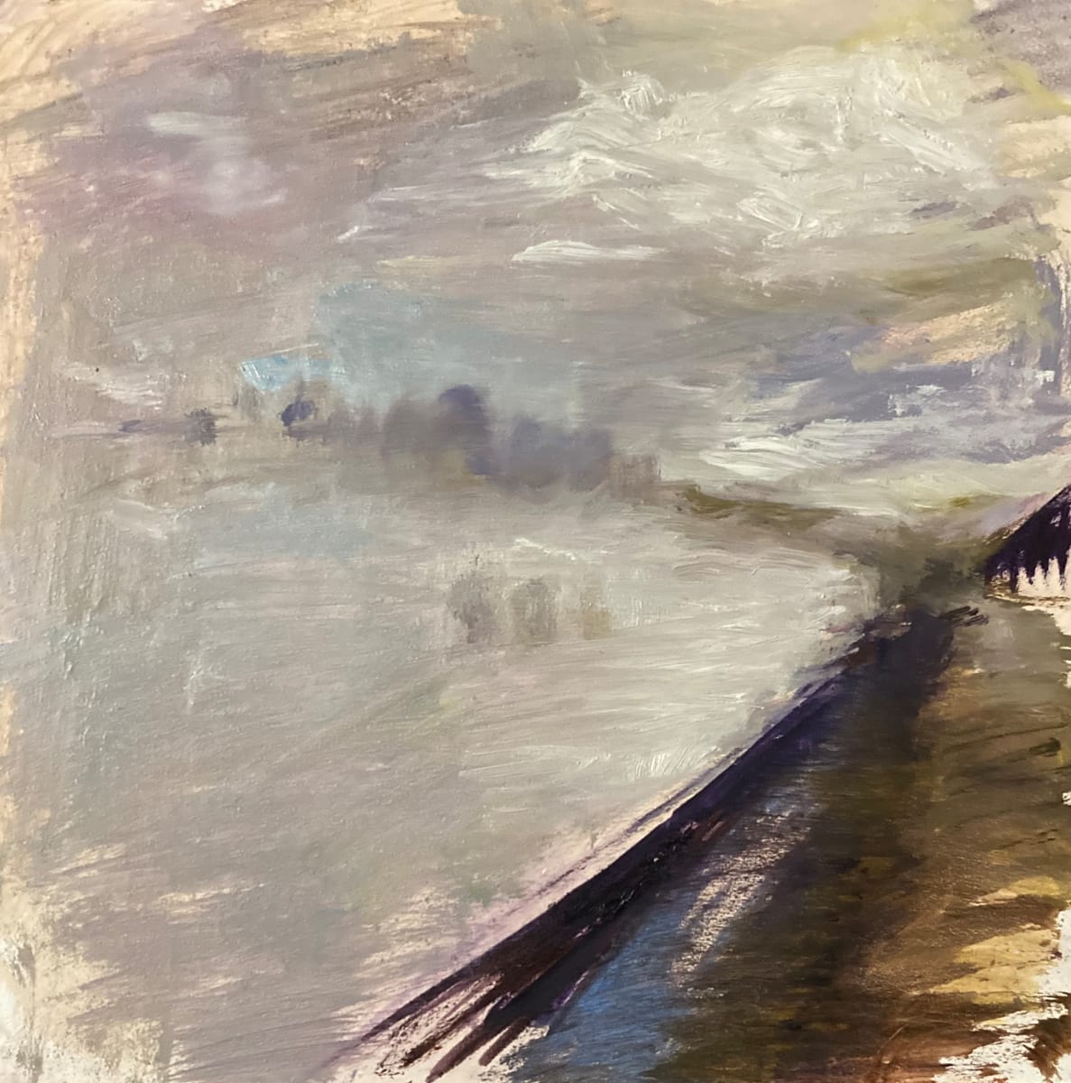 Gray Day on the Mississippi by Sarah Griffin Thibodeaux 